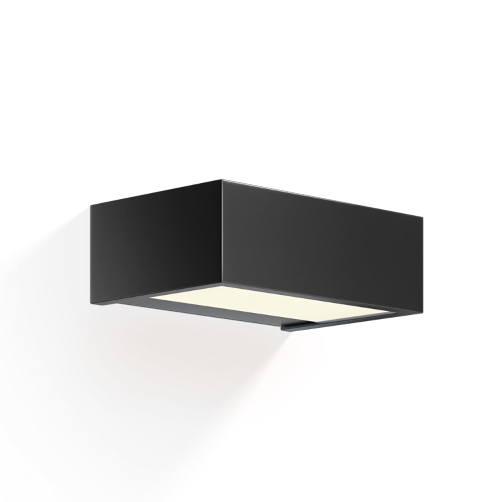 LED vegglampe Box 15 N svart messing dimbar IP44 for veggmontering