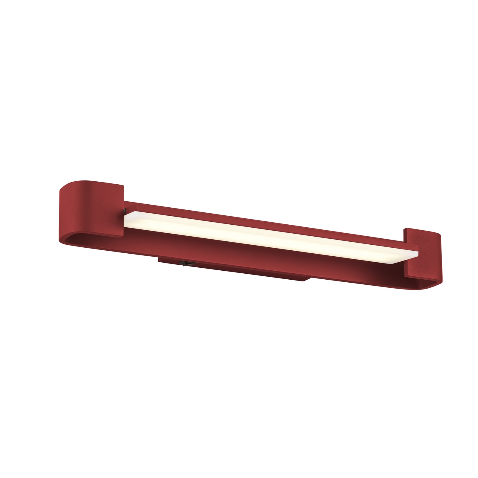 LED vegglampe Box dreibar rød aluminium 40 cm forfra