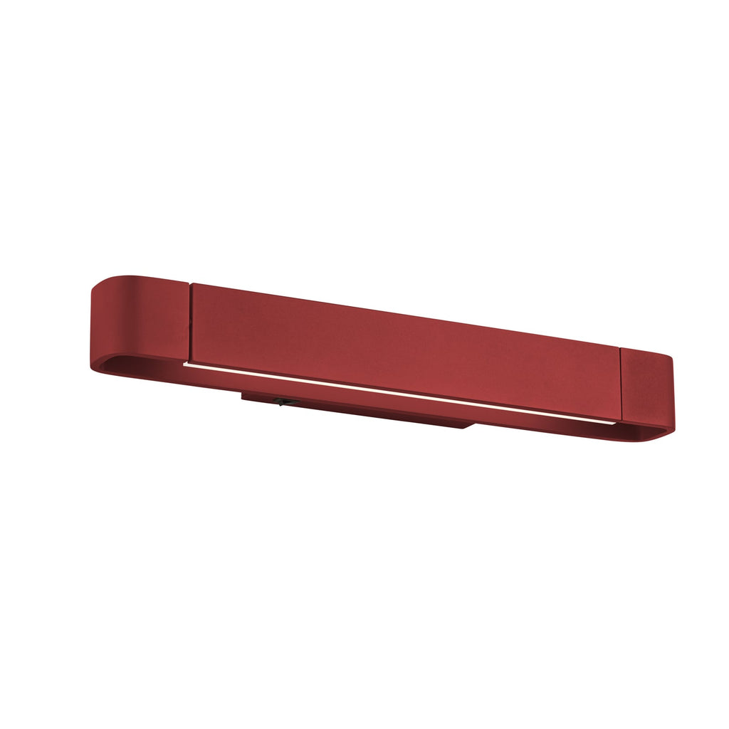 LED vegglampe Box dreibar rød aluminium 40 cm bakside