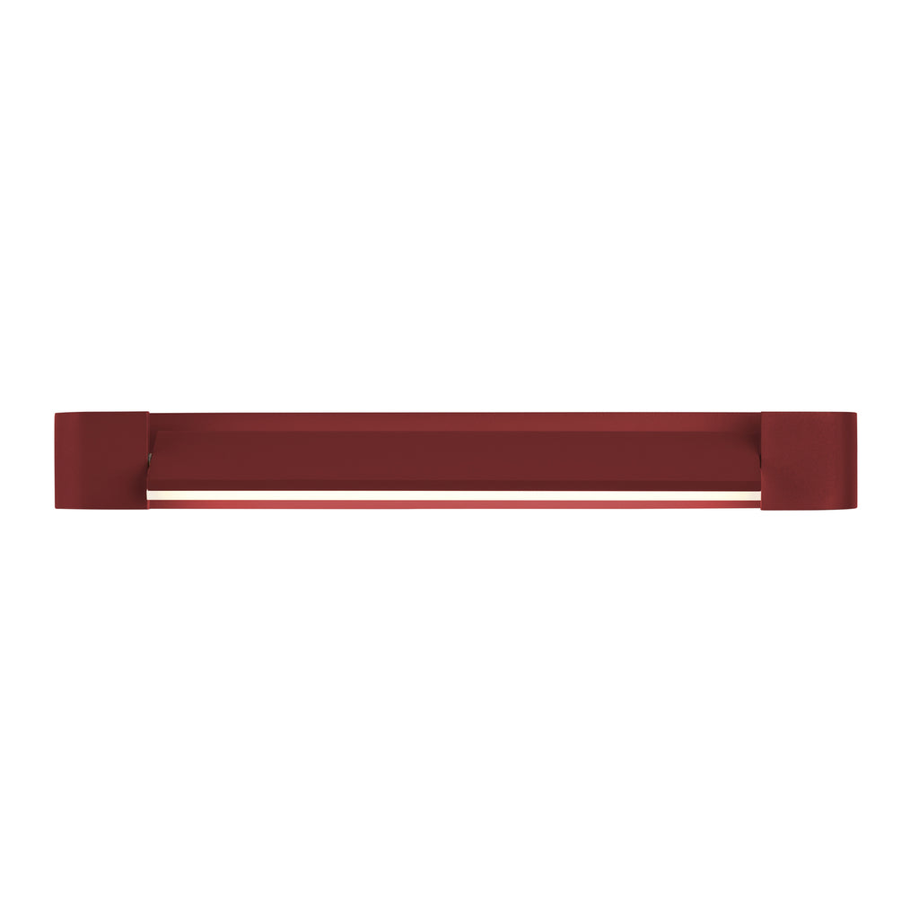 LED vegglampe Box dreibar rød aluminium 40 cm detalj av lyskilde