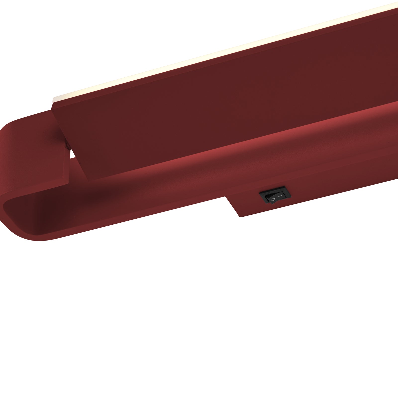 LED vegglampe Box dreibar rød aluminium 40 cm montert på vegg