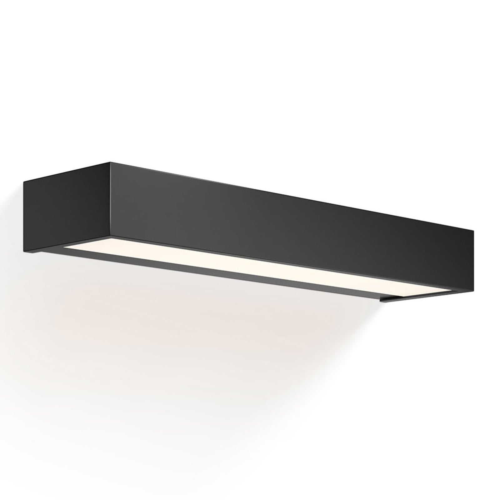 LED vegglampe Box N opp og ned messing svart 40 cm dimbar IP44 fra front