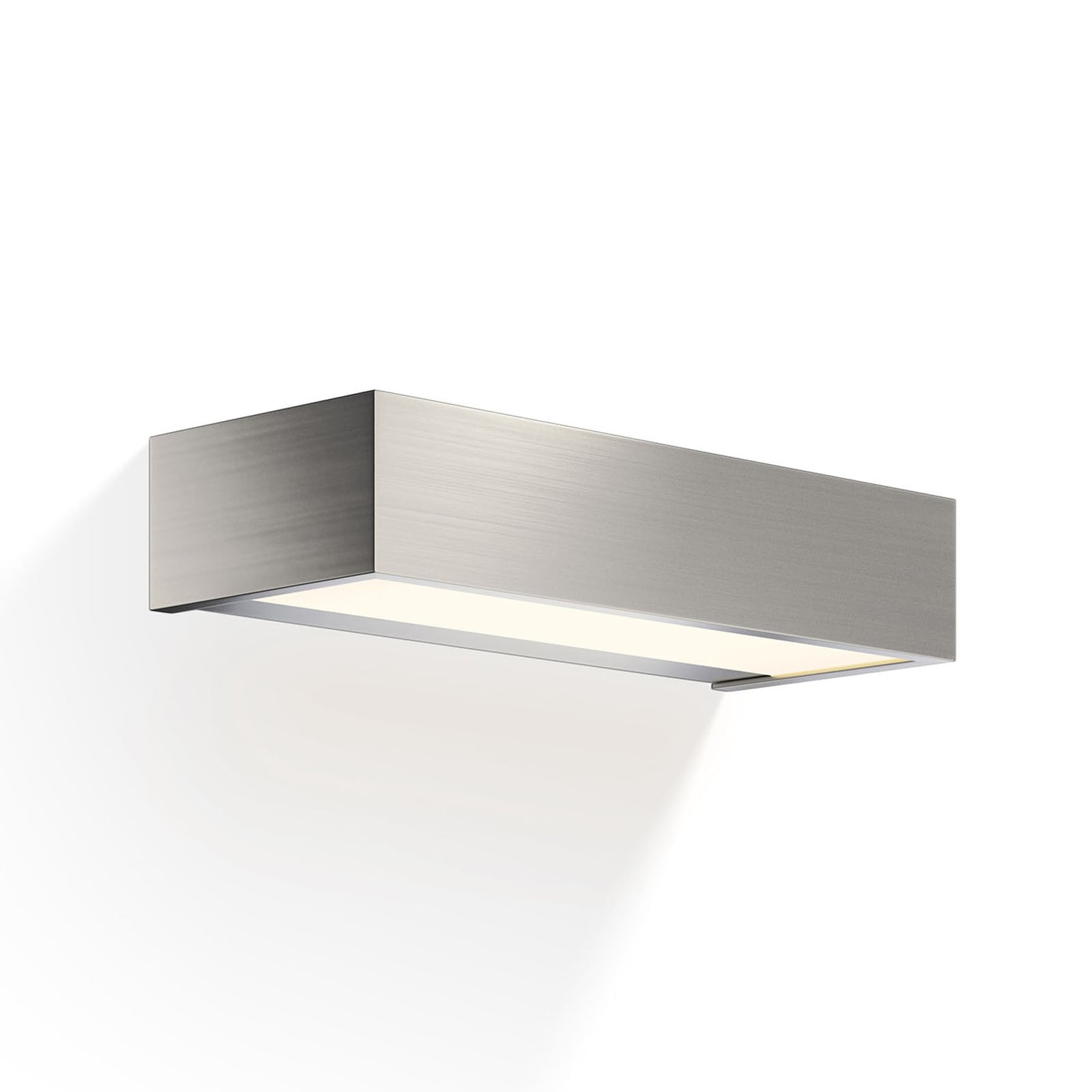 LED vegglampe Box nikkel dimbar 25 cm IP44 fra Decor Walther forfra