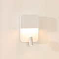 LED vegglampe Boxer med spot hvit stål med bryter forfra
