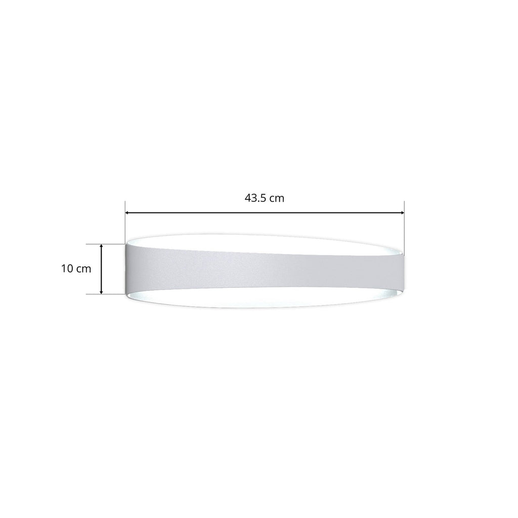 LED vegglampe Bridge pressstøpt aluminium hvit 43,5 cm detalj