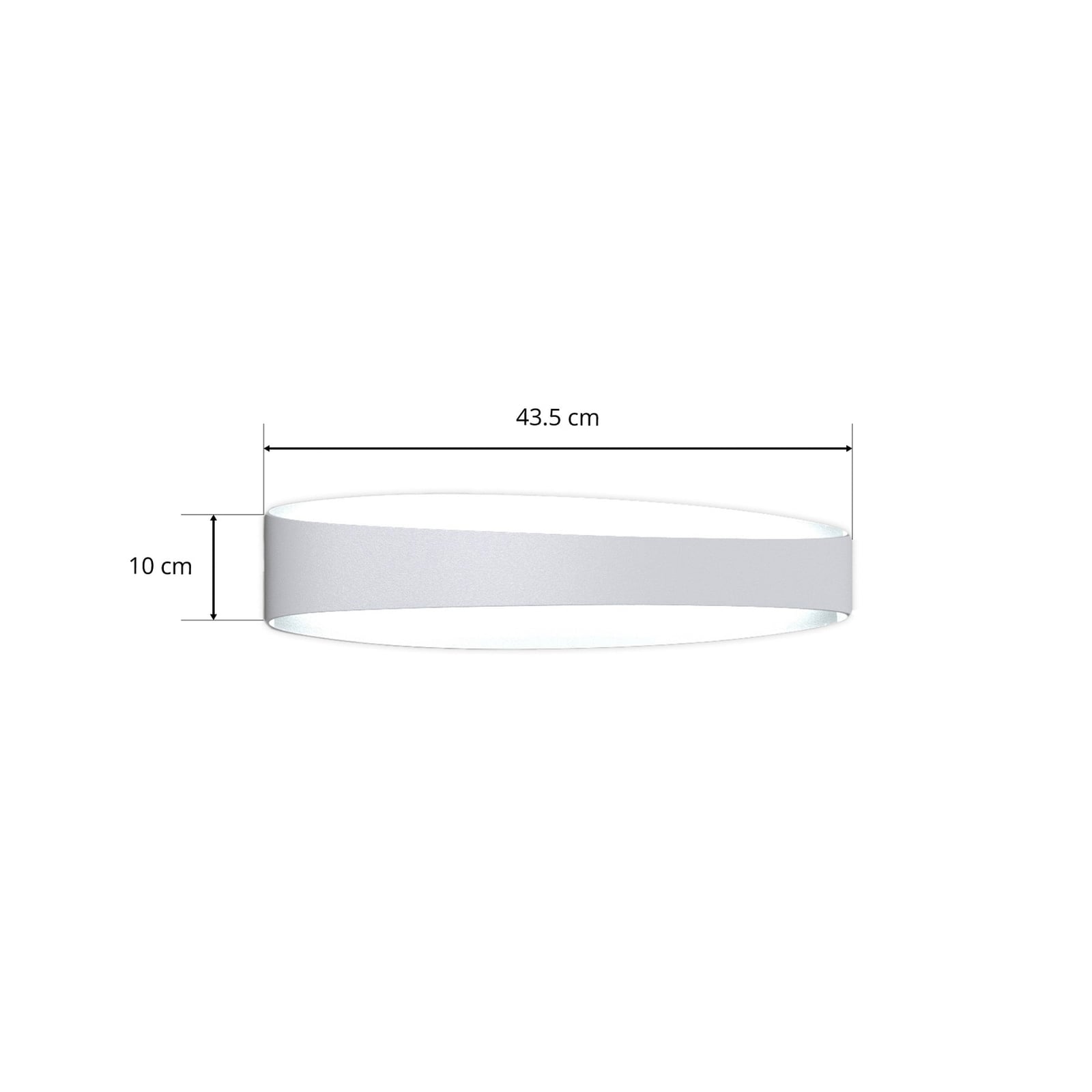 LED vegglampe Bridge pressstøpt aluminium hvit 43,5 cm detalj