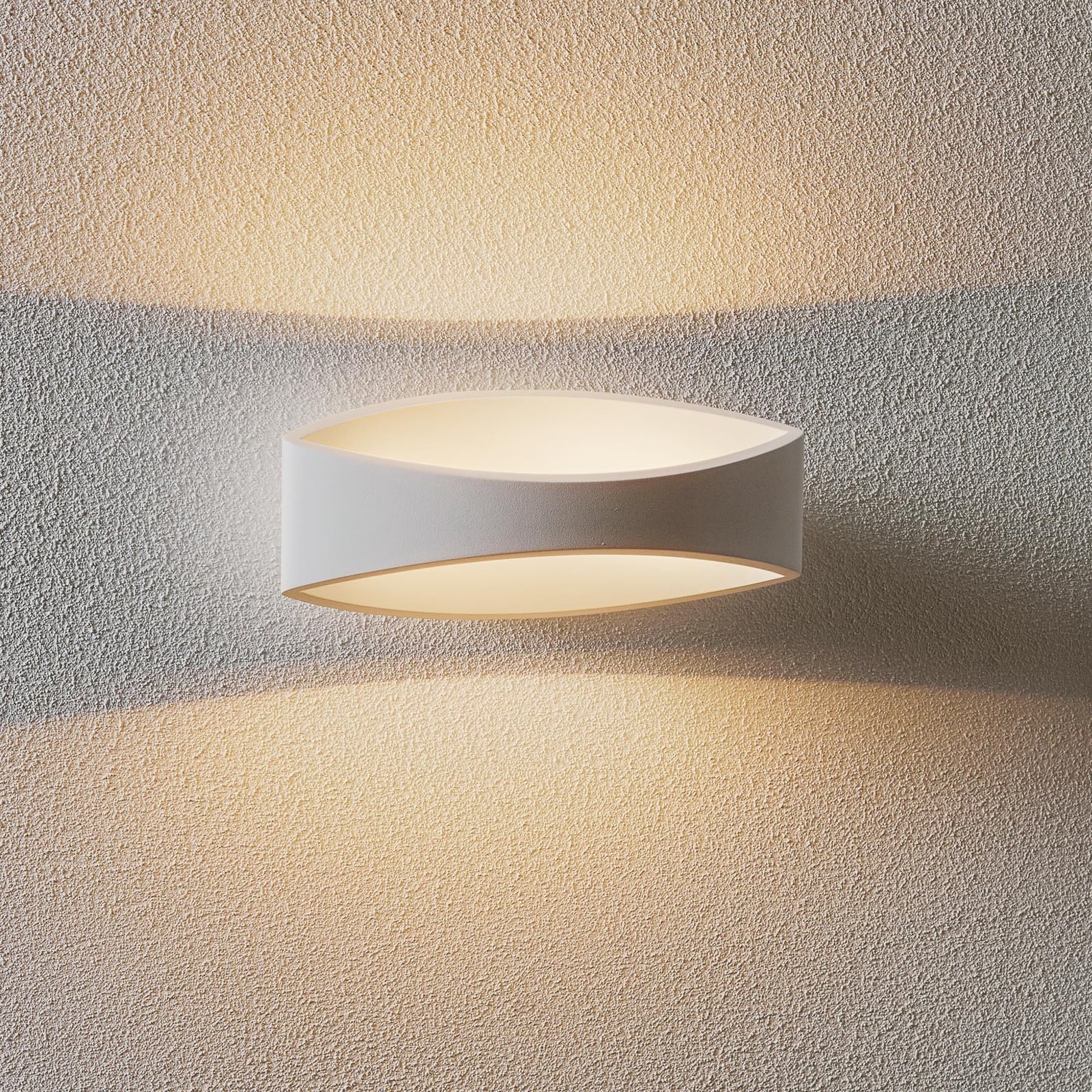 LED vegglampe Bridge matt hvit aluminium forfra