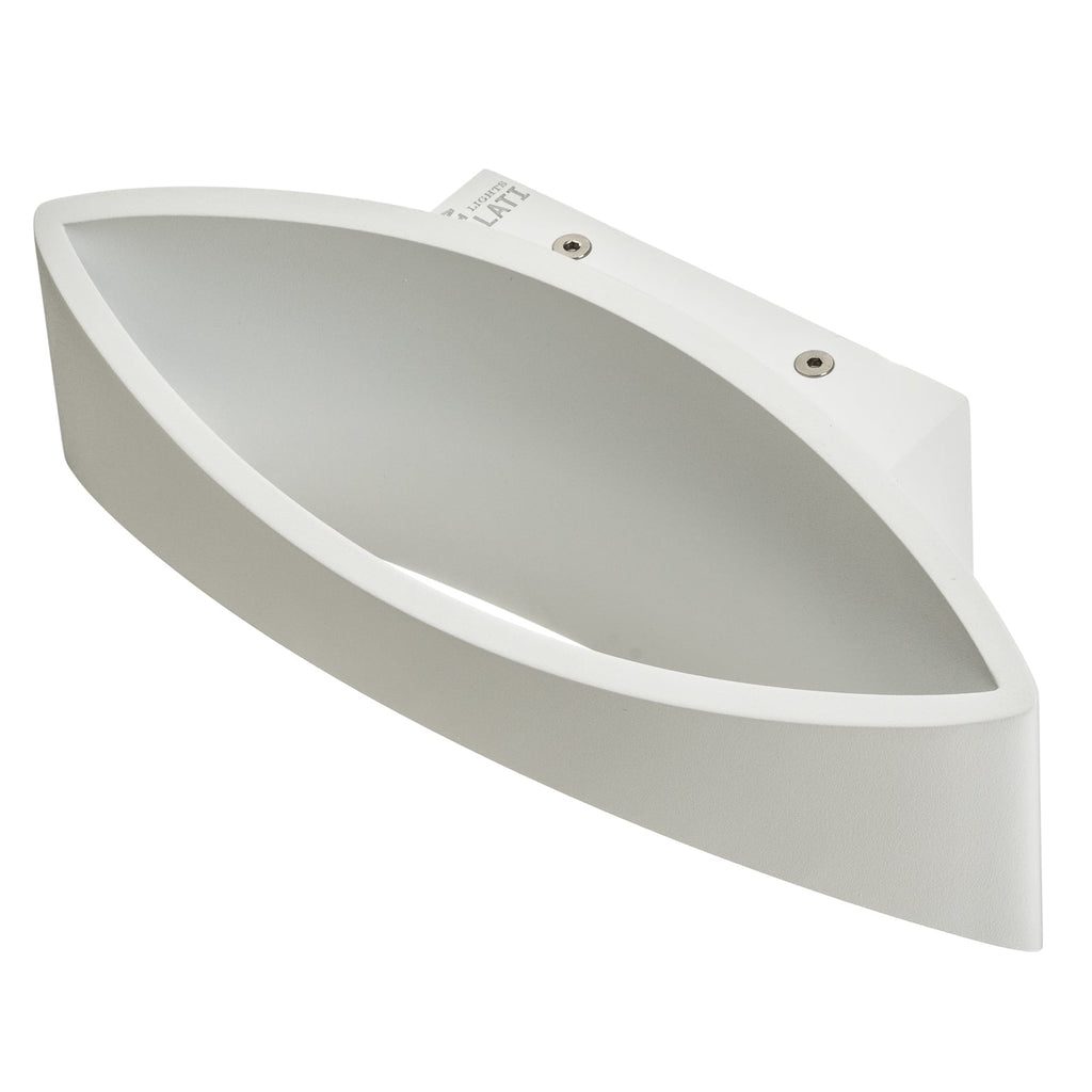 LED vegglampe Bridge matt hvit aluminium lysdetalj