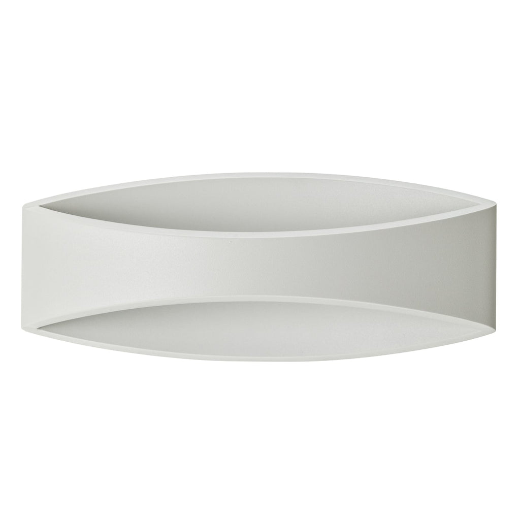 LED vegglampe Bridge matt hvit aluminium sett fra siden