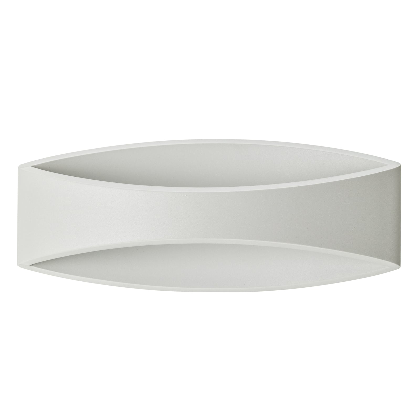 LED vegglampe Bridge matt hvit aluminium sett fra siden