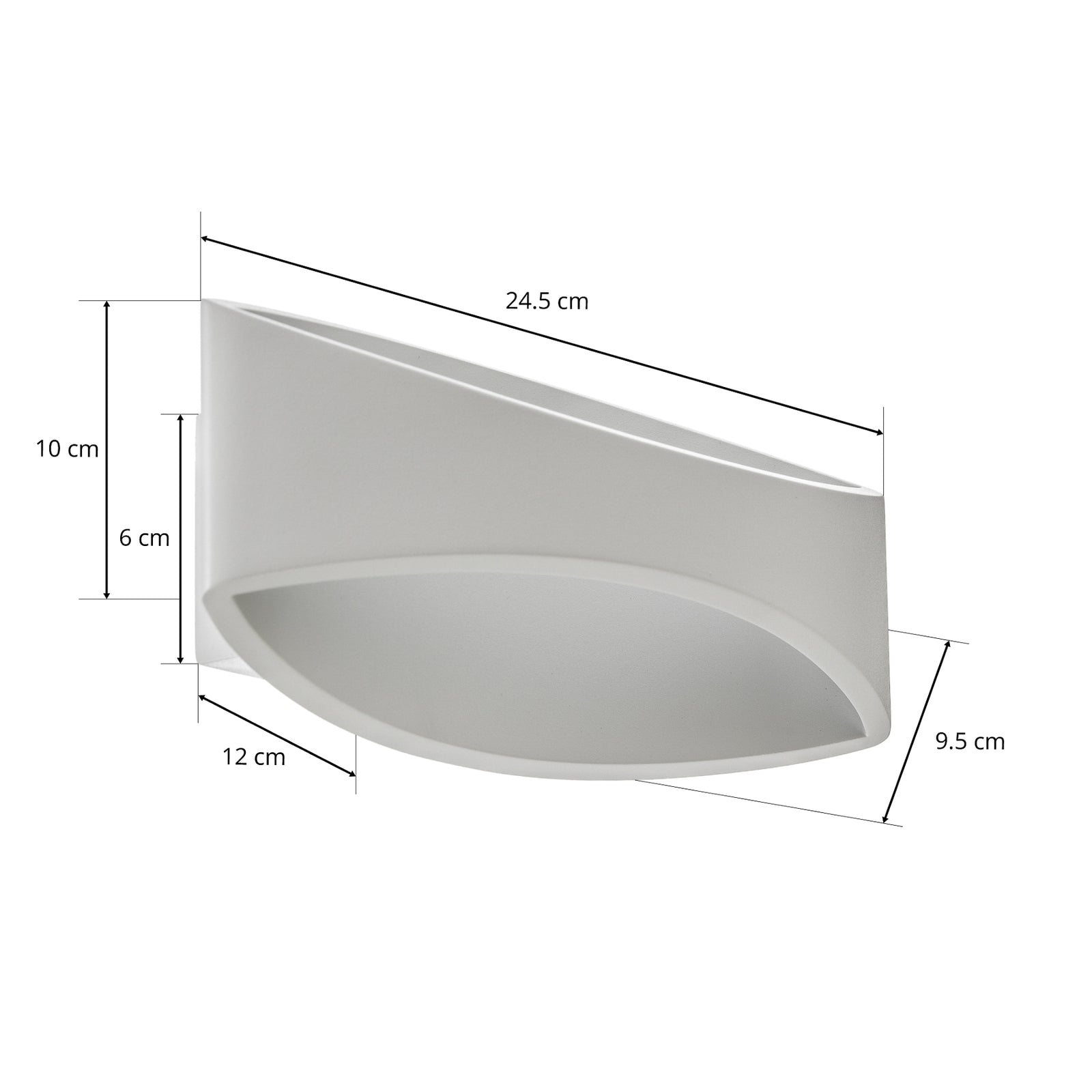 LED vegglampe Bridge matt hvit aluminium veggkontaktboks