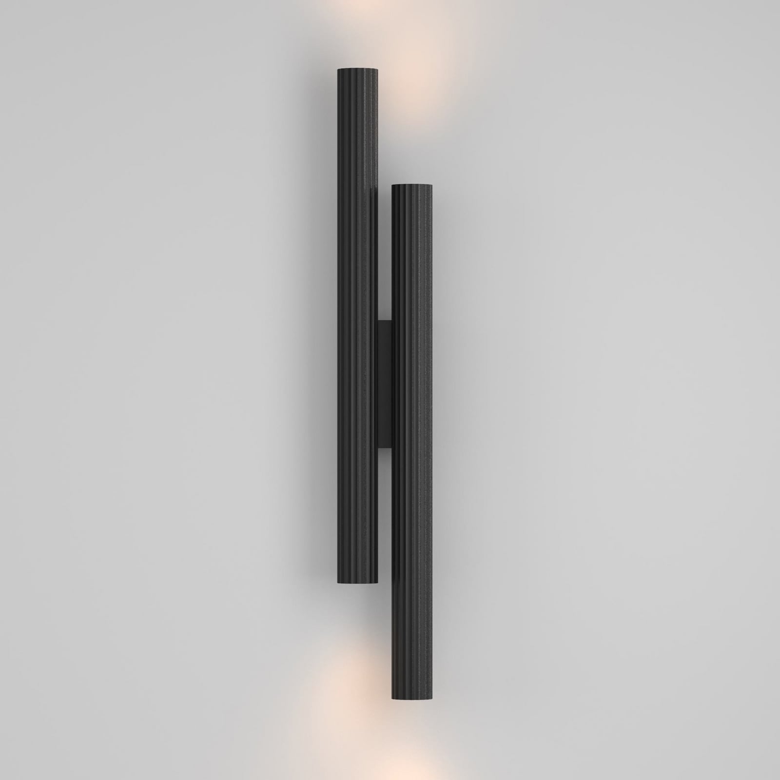 LED vegglampe Calipso 4-lys aluminium svart 49 cm bakside