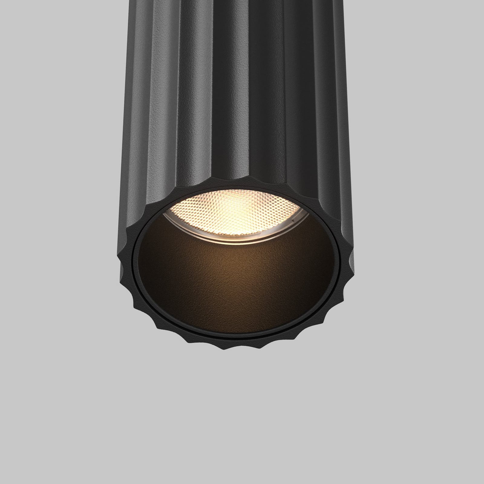 LED vegglampe Calipso 4-lys aluminium svart 49 cm montert i rom