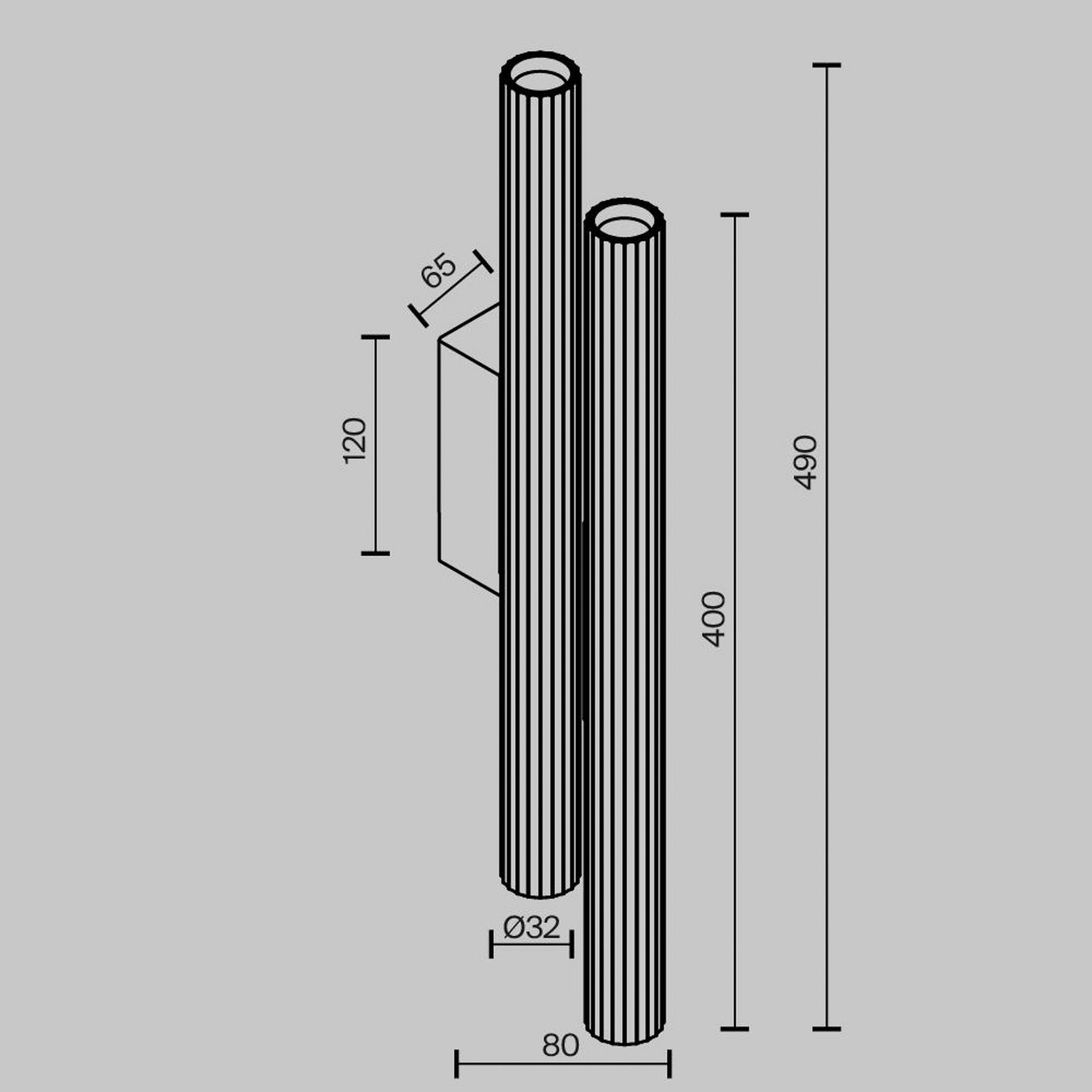 LED vegglampe Calipso messing 4-lys aluminium detalj av materiale