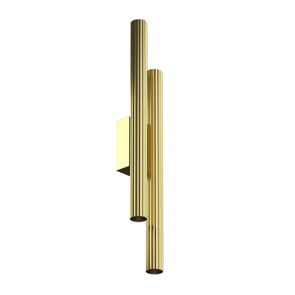 LED vegglampe Calipso messing 4-lys aluminium forfra