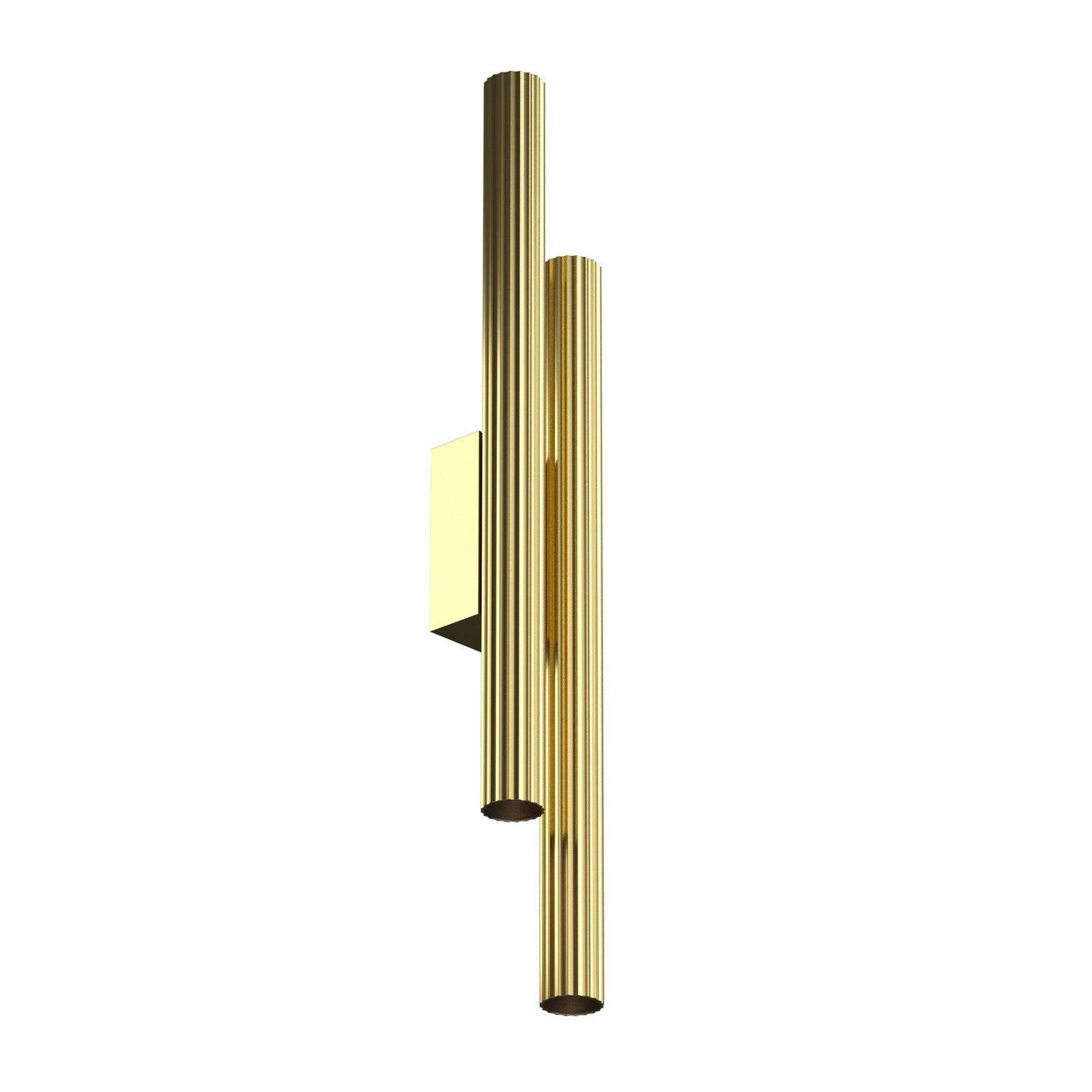 LED vegglampe Calipso messing 4-lys aluminium forfra