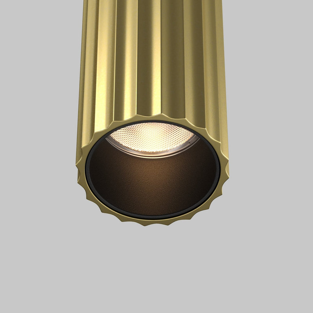LED vegglampe Calipso messing 4-lys aluminium montert i stue