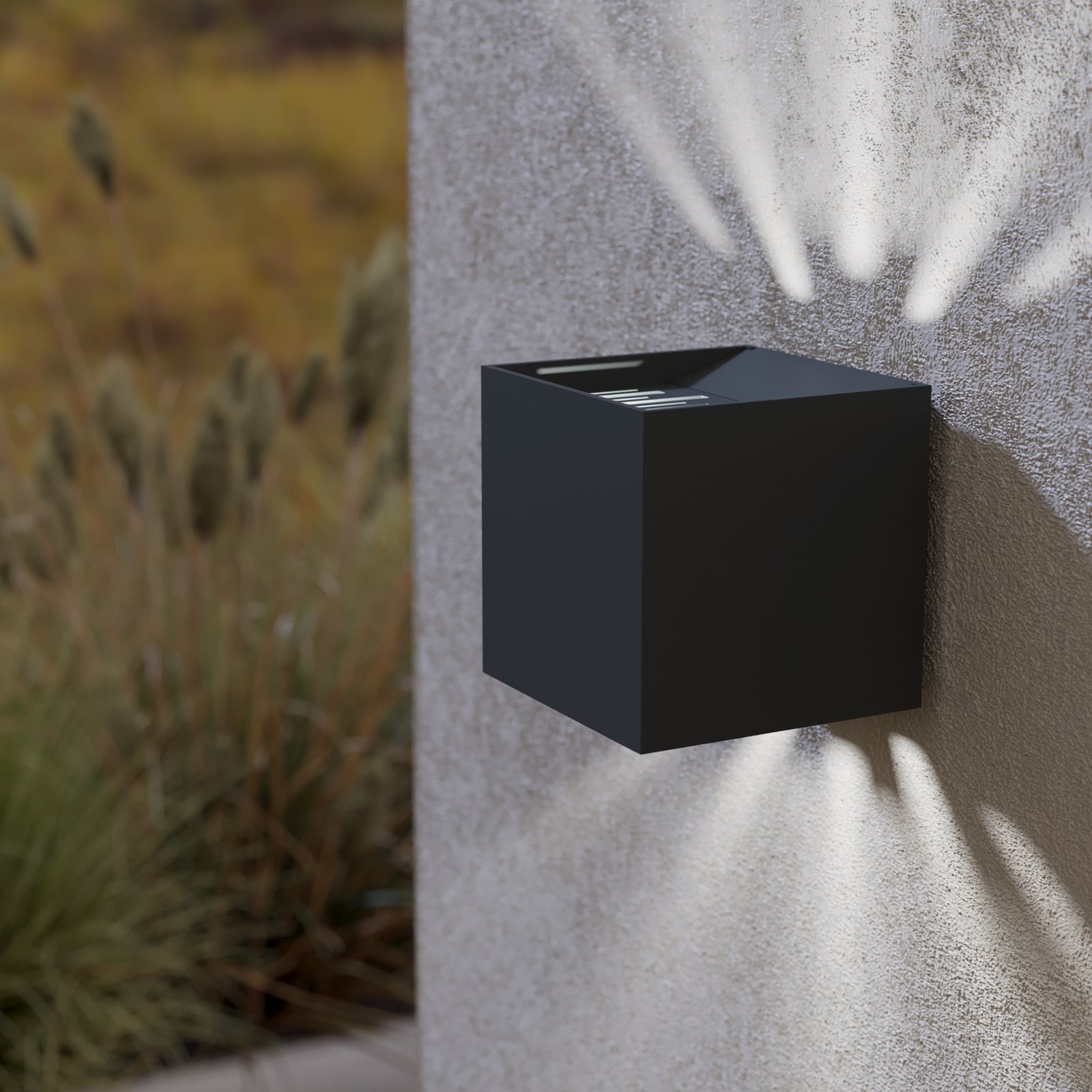 LED vegglampe Calpino 2 svart aluminium bakside