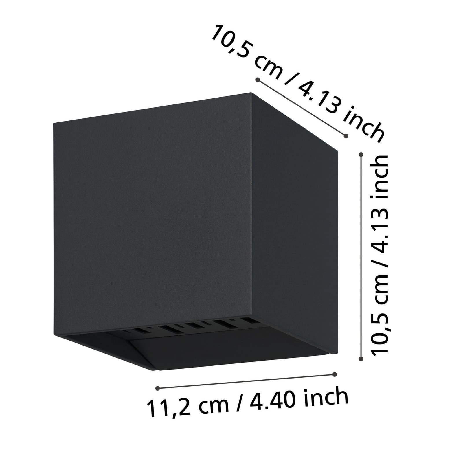 Detalj av LED vegglampe Calpino 2 svart aluminium