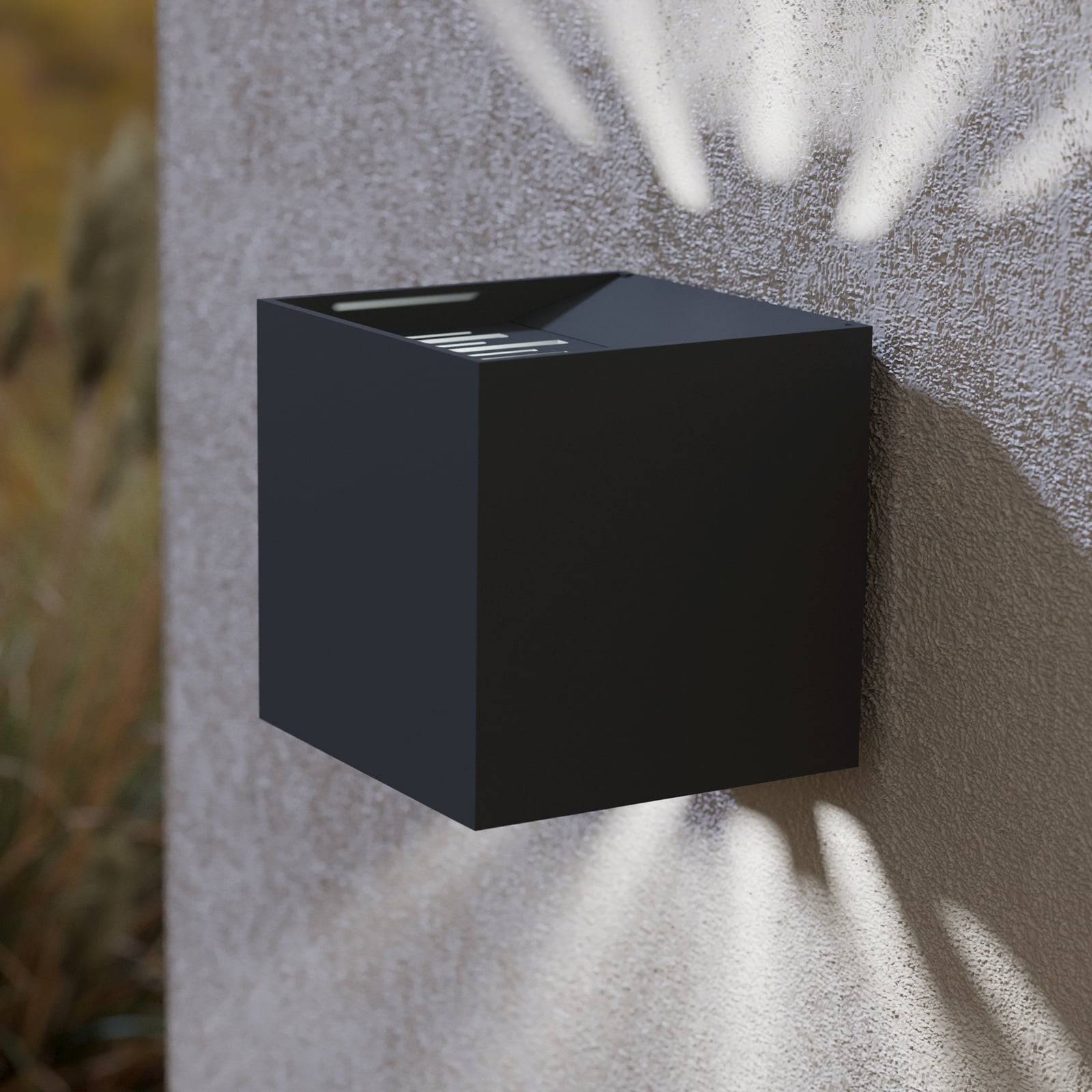 LED vegglampe Calpino 2 svart aluminium forfra