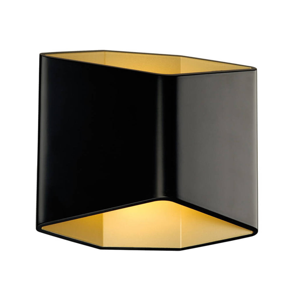 LED vegglampe Cariso svart/messing dimbar opplyst forfra