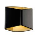 LED vegglampe Cariso svart/messing dimbar opplyst forfra