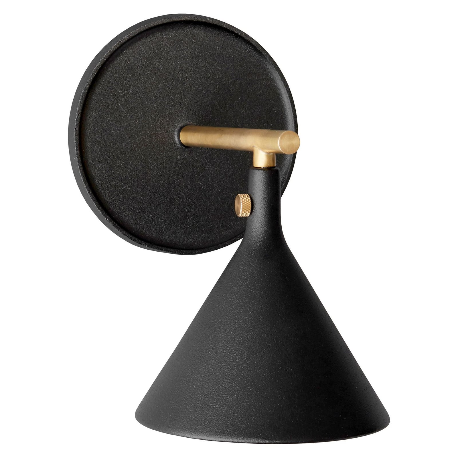 LED vegglampe Cast Sconce svart messing montert på vegg