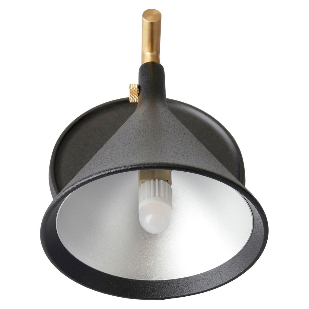LED vegglampe Cast Sconce svart messing med varmt lys