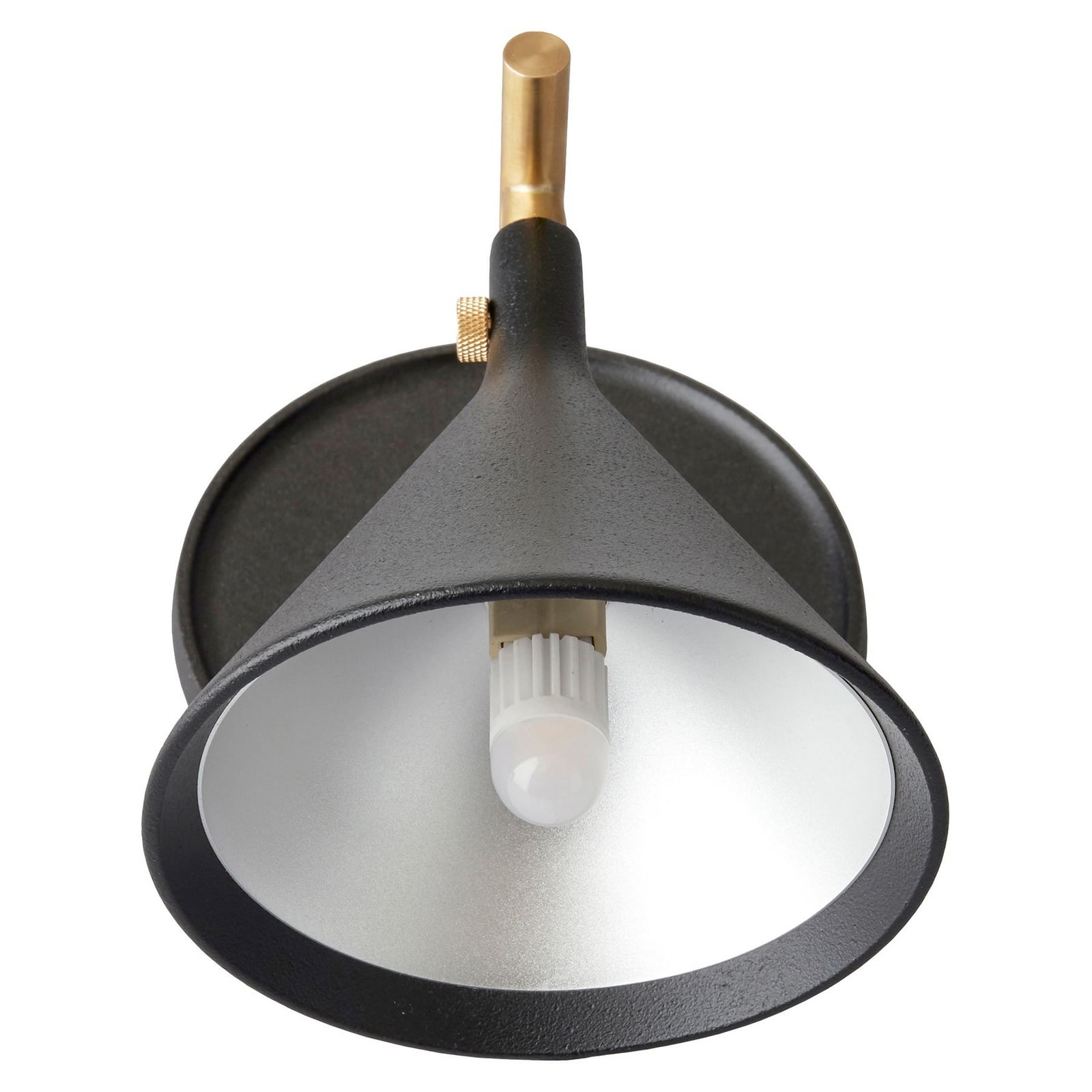 LED vegglampe Cast Sconce svart messing med varmt lys