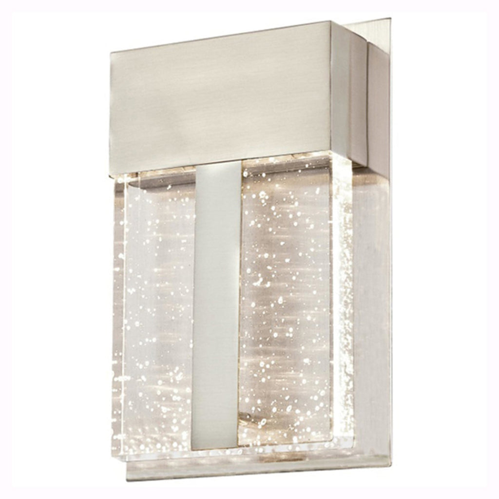 LED vegglampe Cava II dimbar nikkel glass IP44 forfra