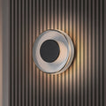 LED vegglampe Celeste dimbar glass svart/krom Ø22 cm forfra