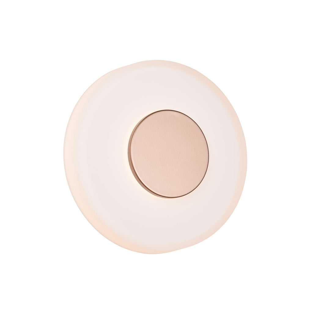 Detalj av LED vegglampe Celeste glass dimbar Ø22 cm brun/hvit