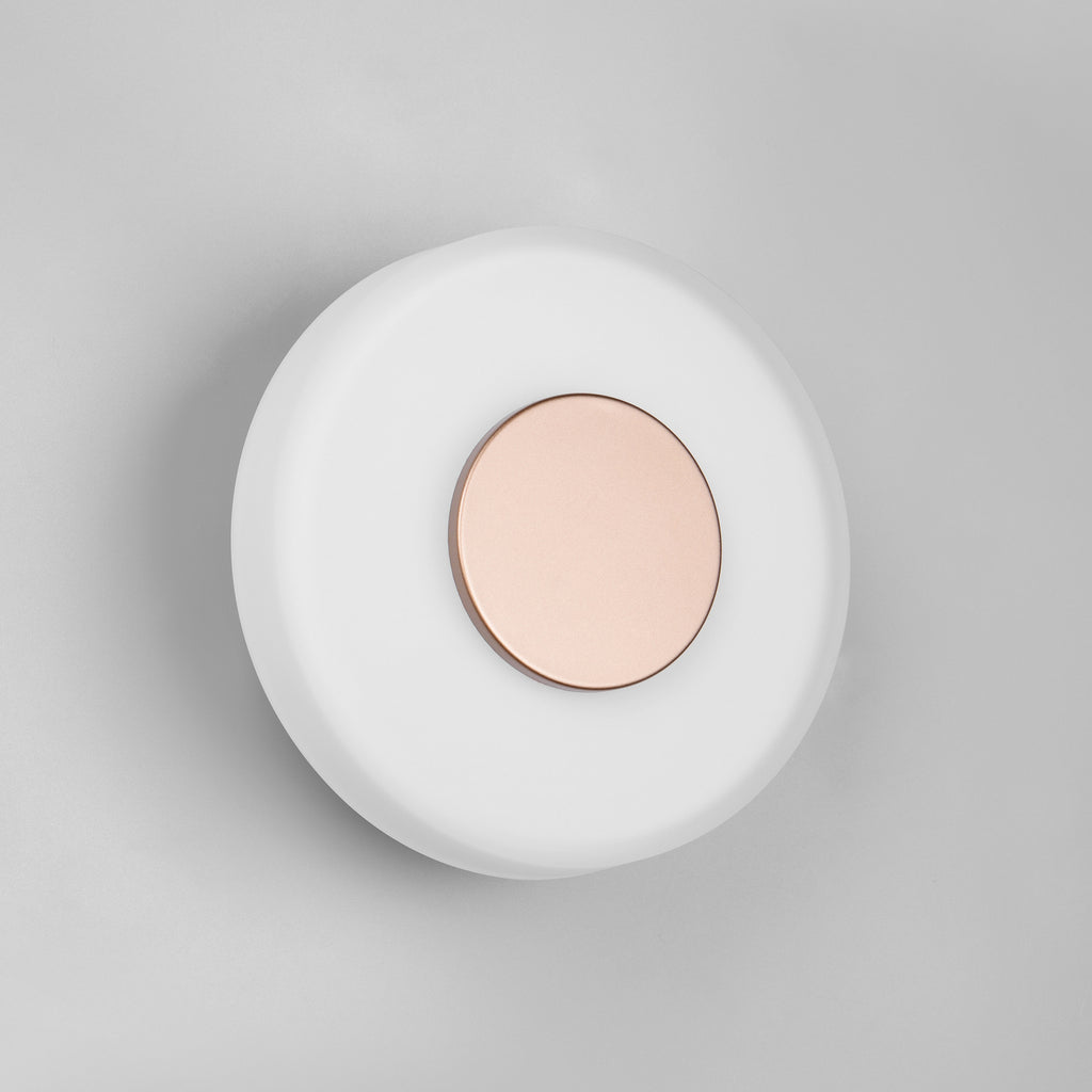 Montert LED vegglampe Celeste glass dimbar Ø22 cm brun/hvit på vegg