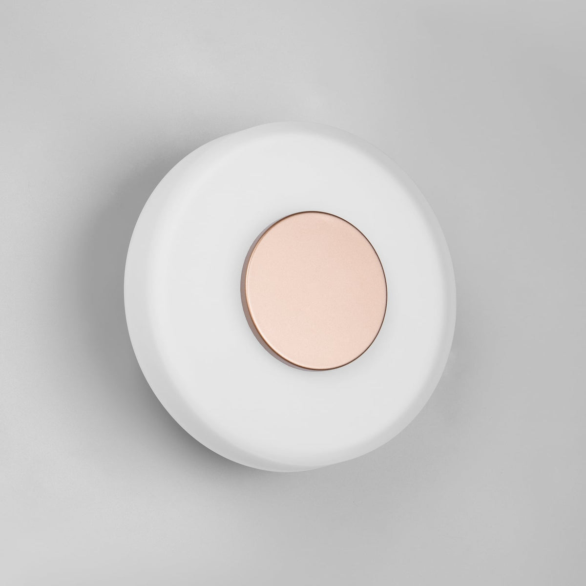 Montert LED vegglampe Celeste glass dimbar Ø22 cm brun/hvit på vegg