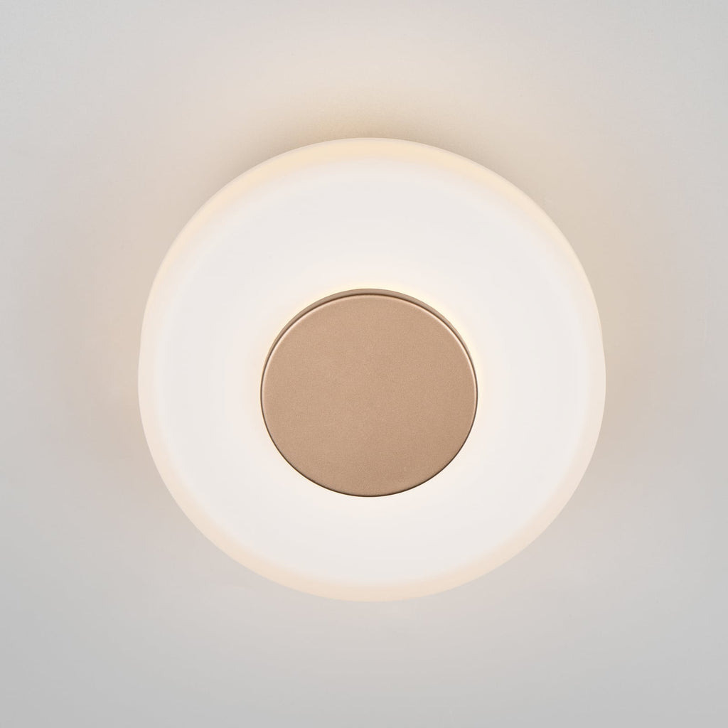 Nærbilde av LED vegglampe Celeste glass dimbar Ø22 cm brun/hvit