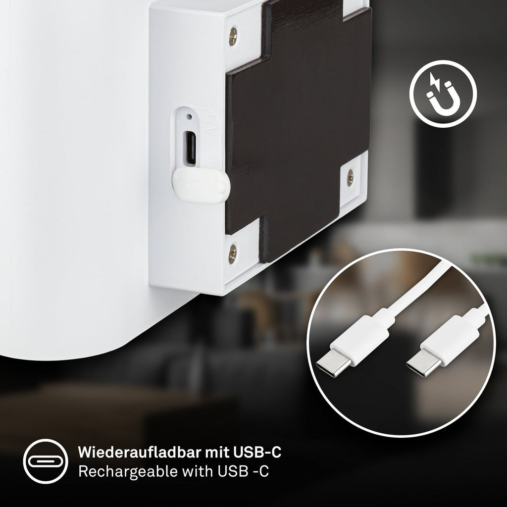 LED vegglampe Chat med bevegelsessensor hvit 3M klebepad