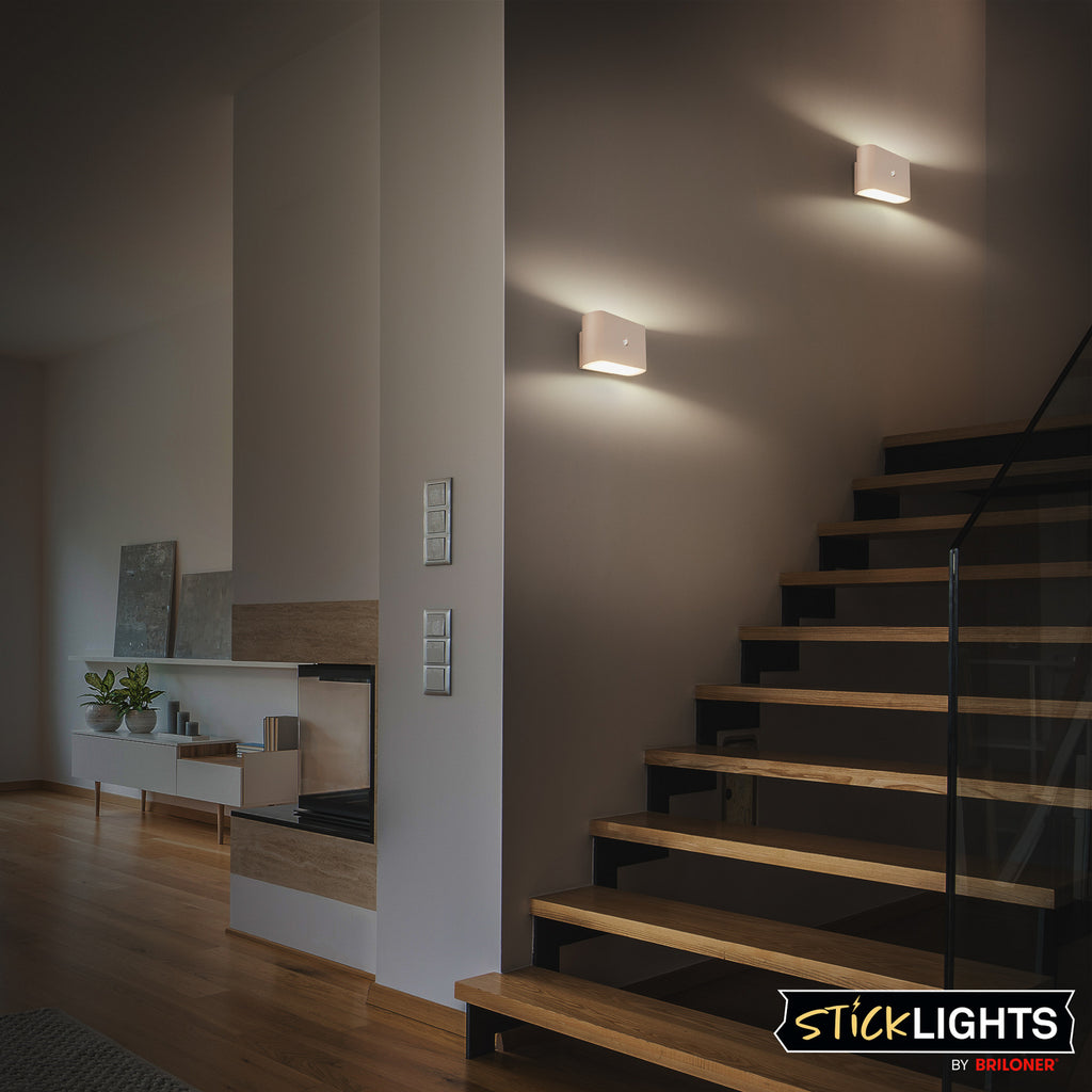 LED vegglampe Chat oppladbar med bevegelsessensor beige lysmodus