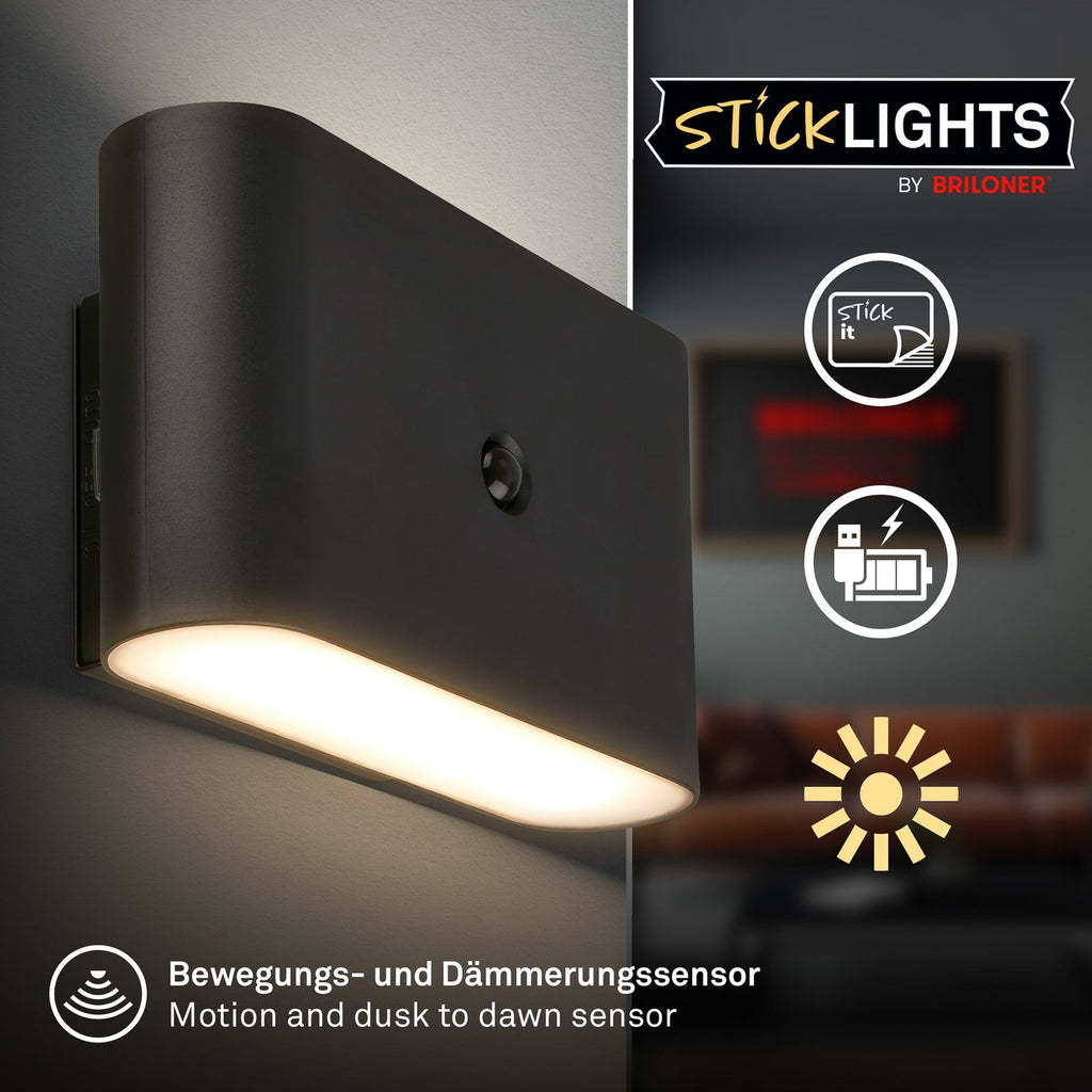 LED vegglampe Chat oppladbar svart bakside