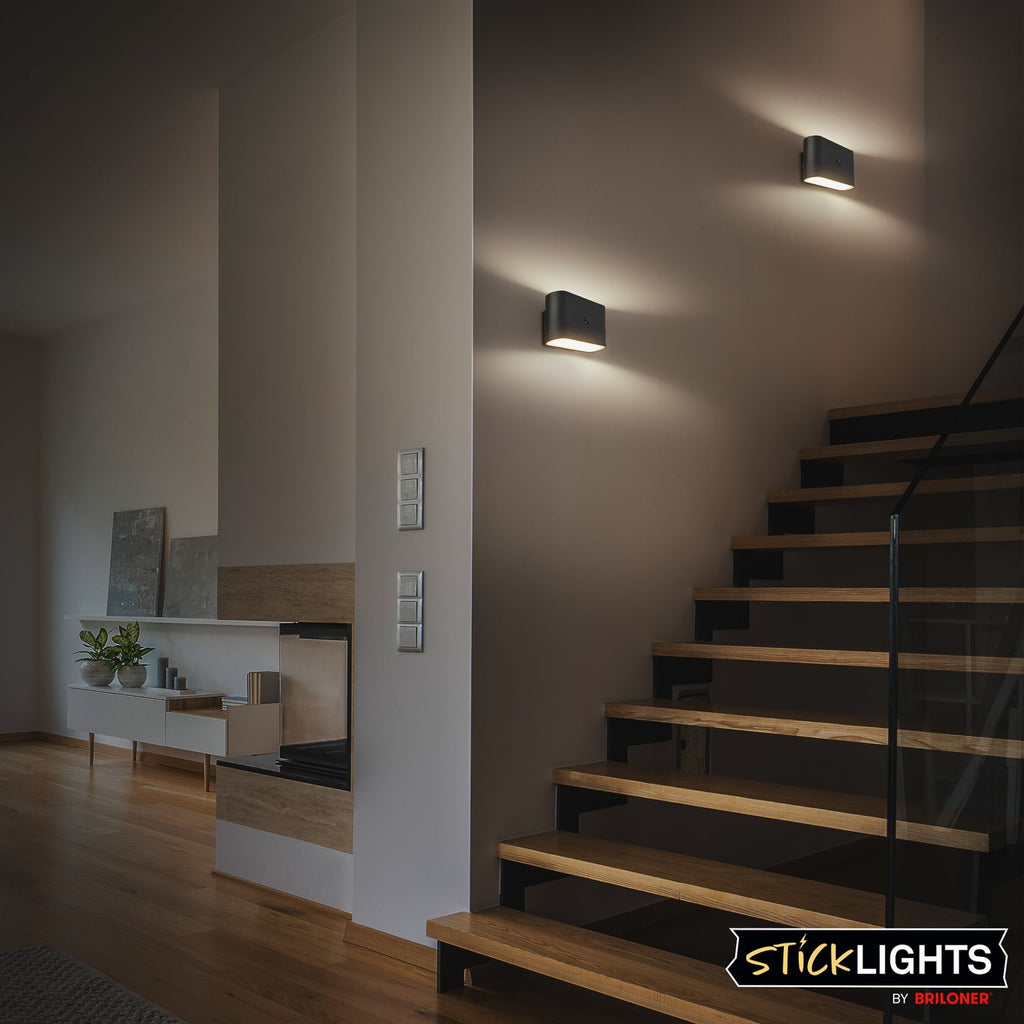 LED vegglampe Chat oppladbar svart detalj av bevegelsessensor