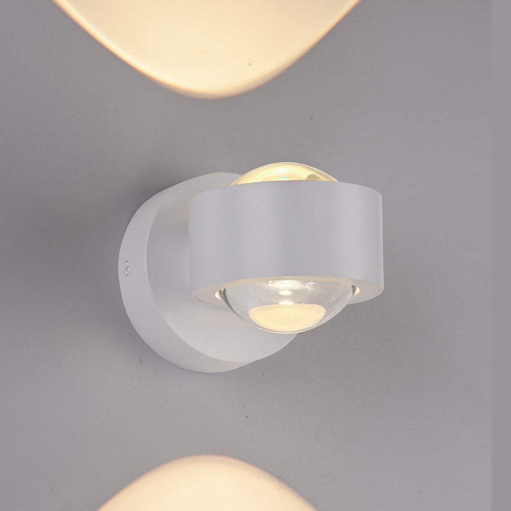 LED vegglampe Chia hvit opp og ned forfra