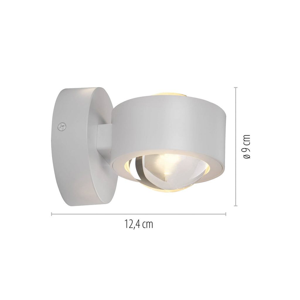 Detalj av LED vegglampe Chia hvit opp og ned
