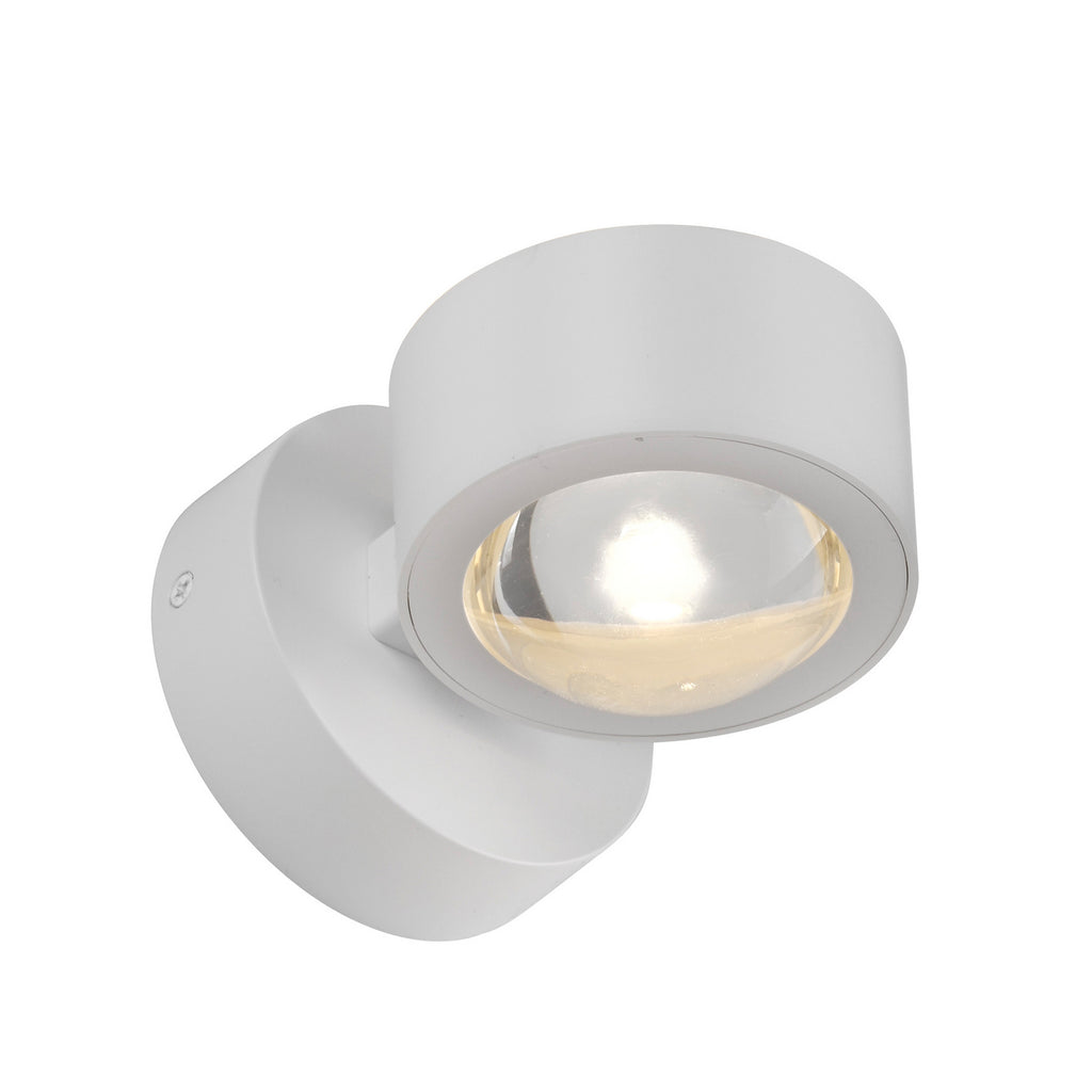 Sidebilde av LED vegglampe Chia hvit opp og ned