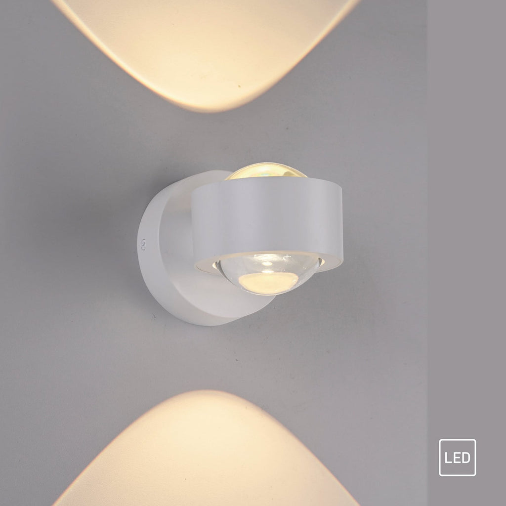 LED vegglampe Chia hvit opp og ned lyseffekt på vegg