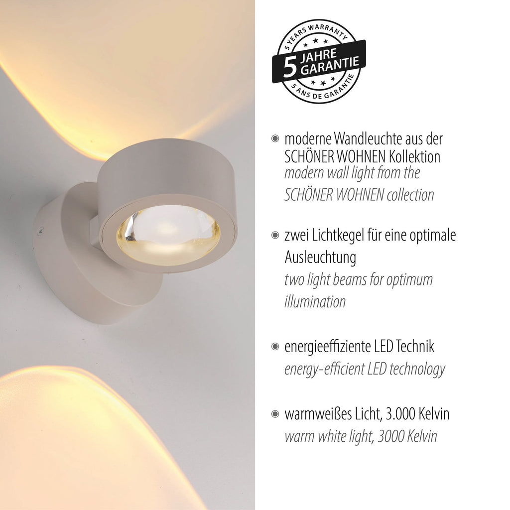 LED vegglampe Chia opp og ned sand 3000K installasjon