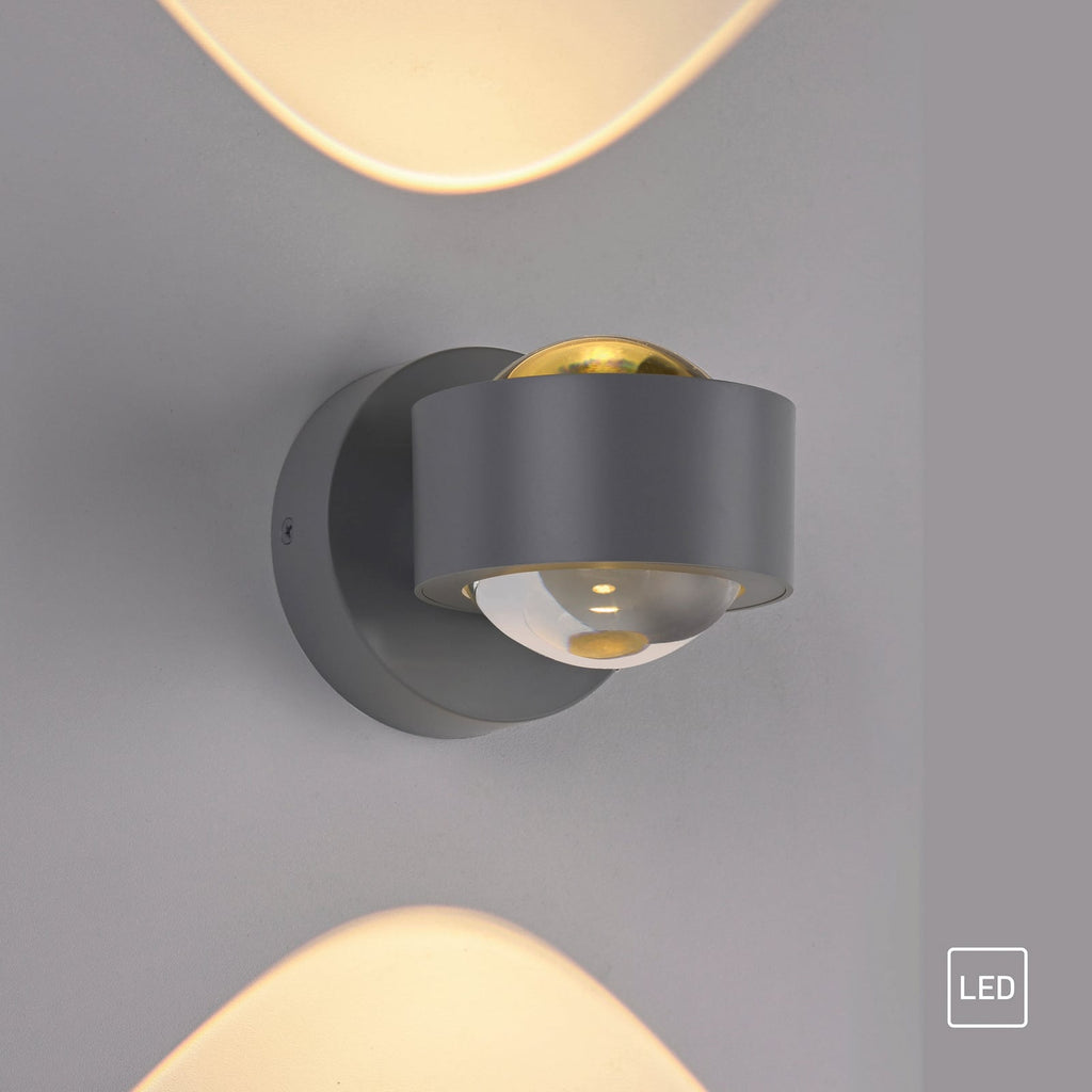 LED vegglampe Chia opp og ned sølv 3000K 330 lm lysutslipp ned