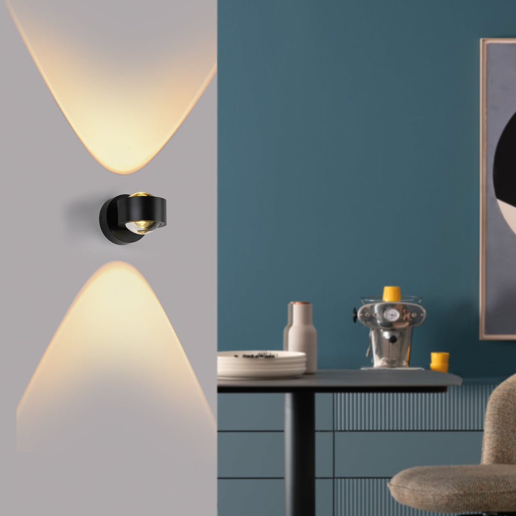 LED vegglampe Chia opp og ned svart 3000K 330 lm bakside