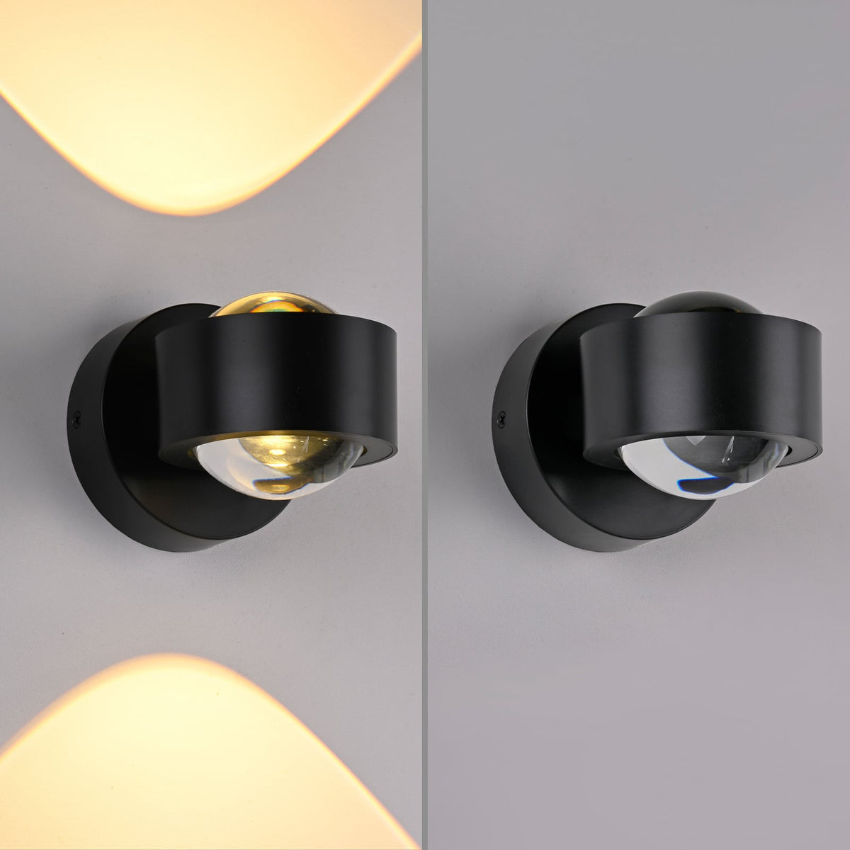 LED vegglampe Chia opp og ned svart 3000K 330 lm lysbilde