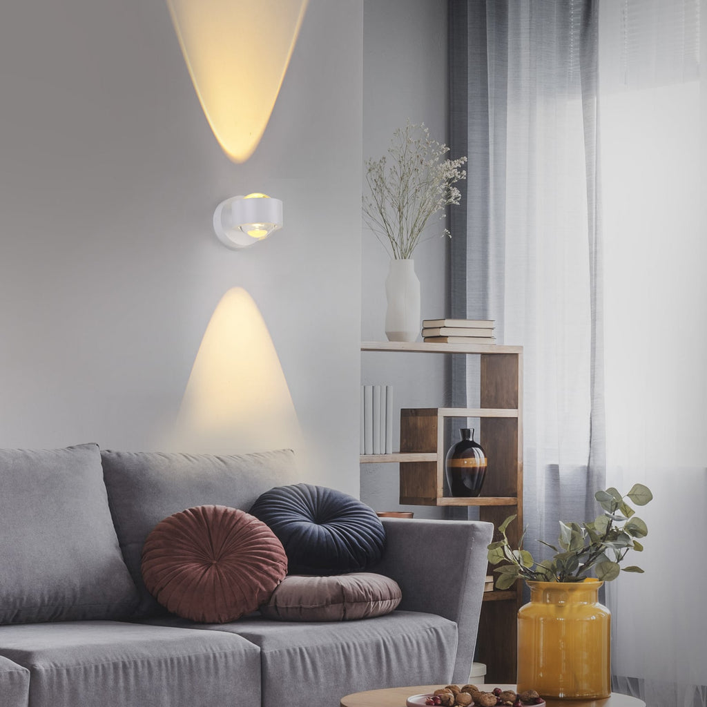 LED vegglampe Chia oppladbar dimbar hvit med fjernkontroll bakside
