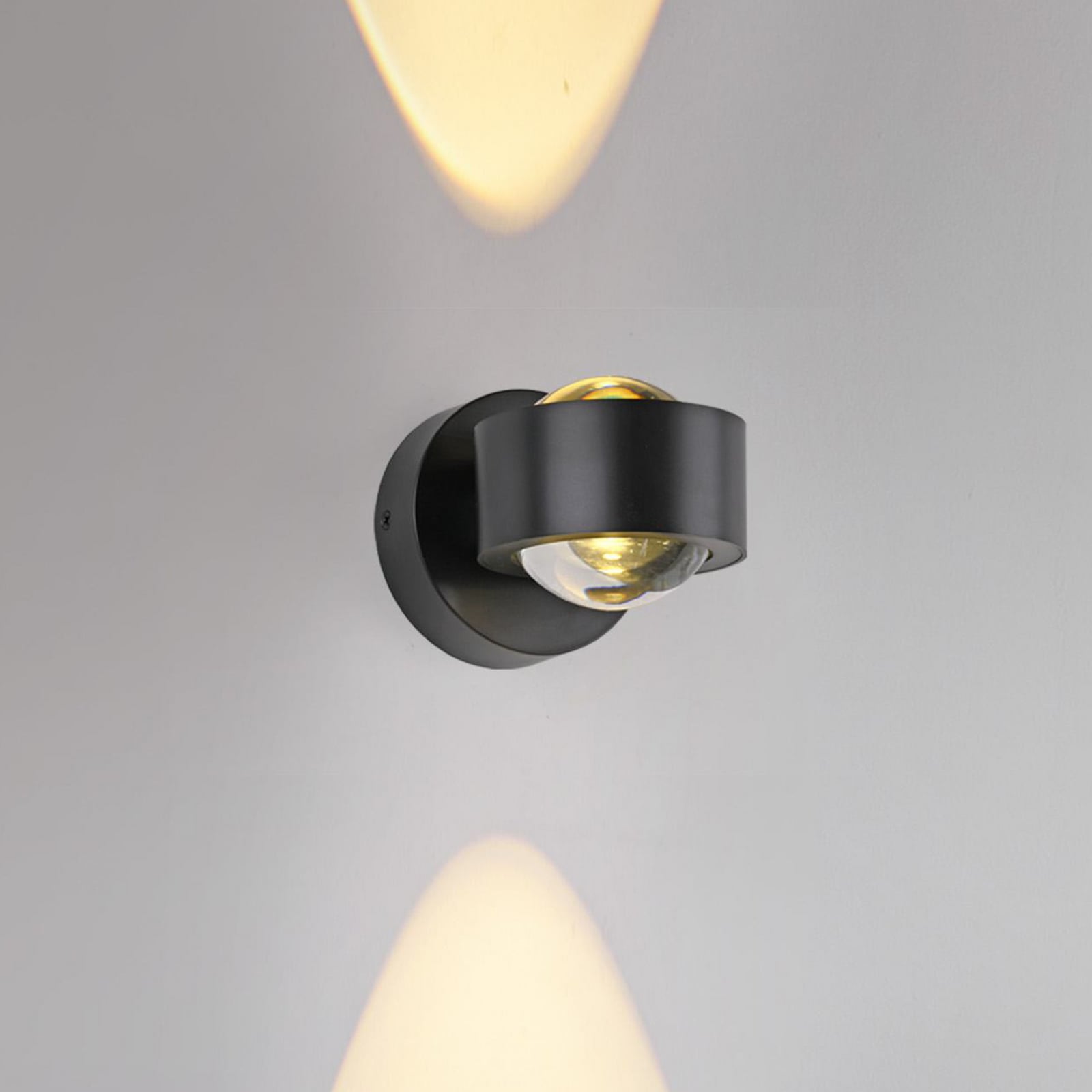 LED vegglampe Chia oppladbar dimbar med fjernkontroll svart forfra