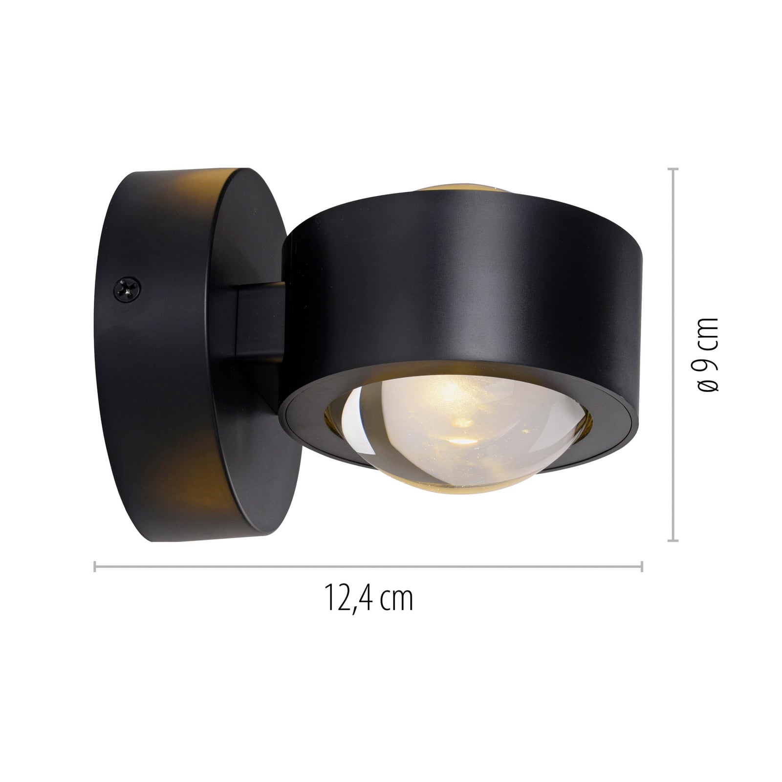 Detaljbilde av LED vegglampe Chia oppladbar dimbar med fjernkontroll svart